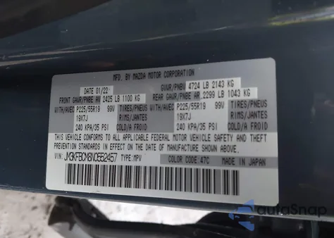 2022 Mazda Cx-5 2.5 S Carbon Edition z USA, uszkodzony, nr VIN JM3KFBCM8N0552457